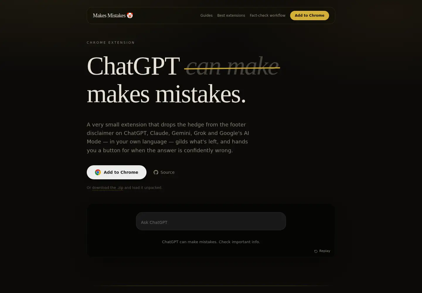Screenshot of ai-mistakes.org