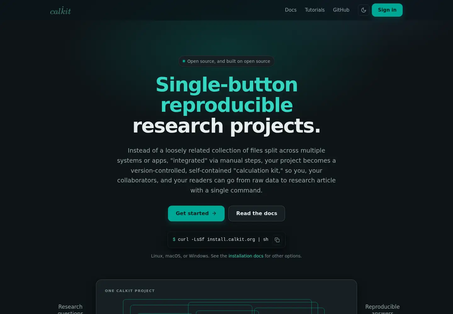 Screenshot of calkit.org