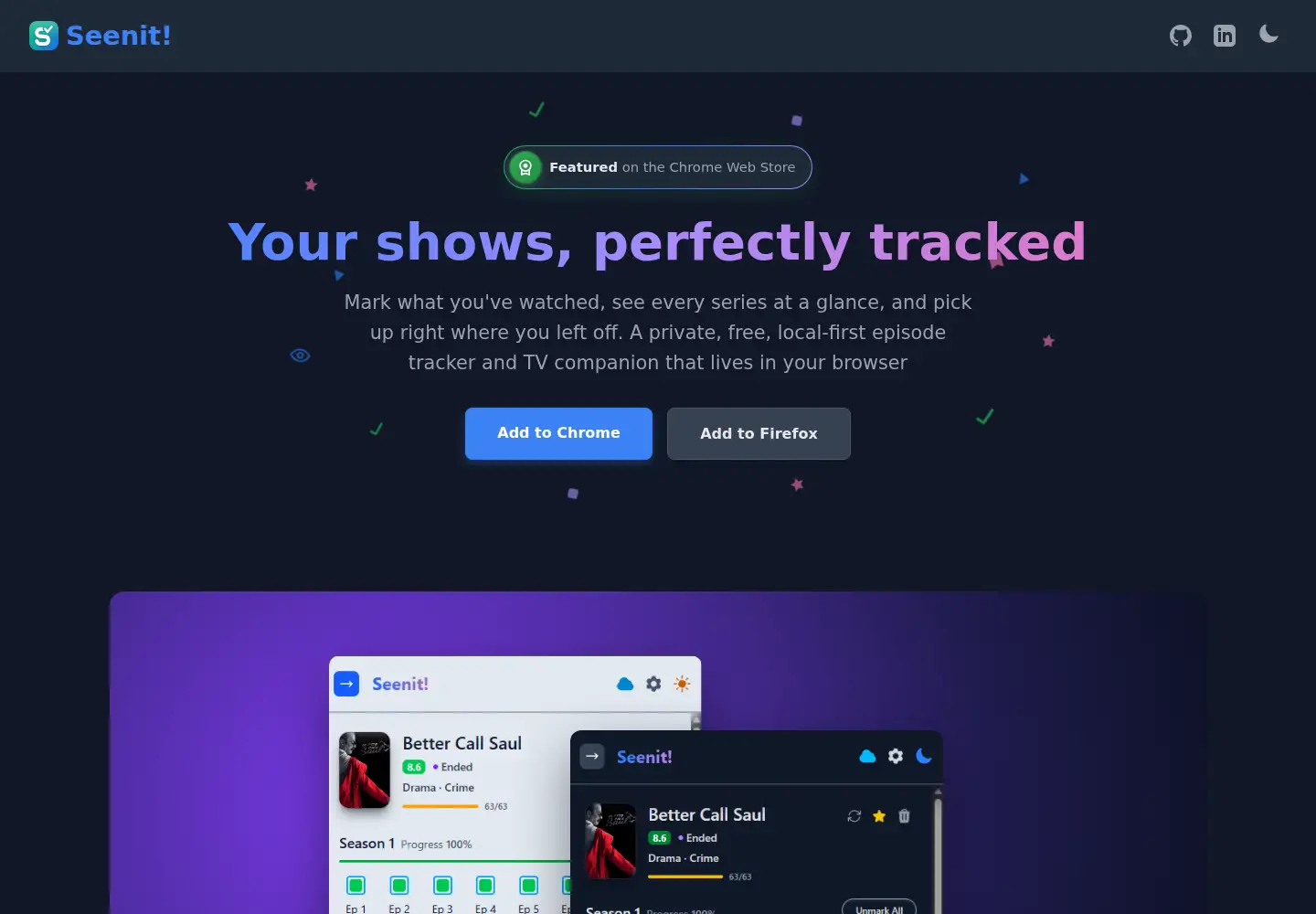 Screenshot of seenitapp.org
