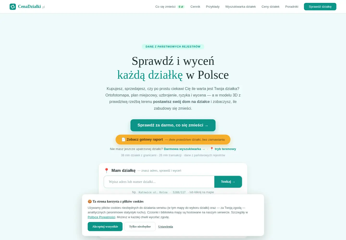 Screenshot of cenadzialki.pl