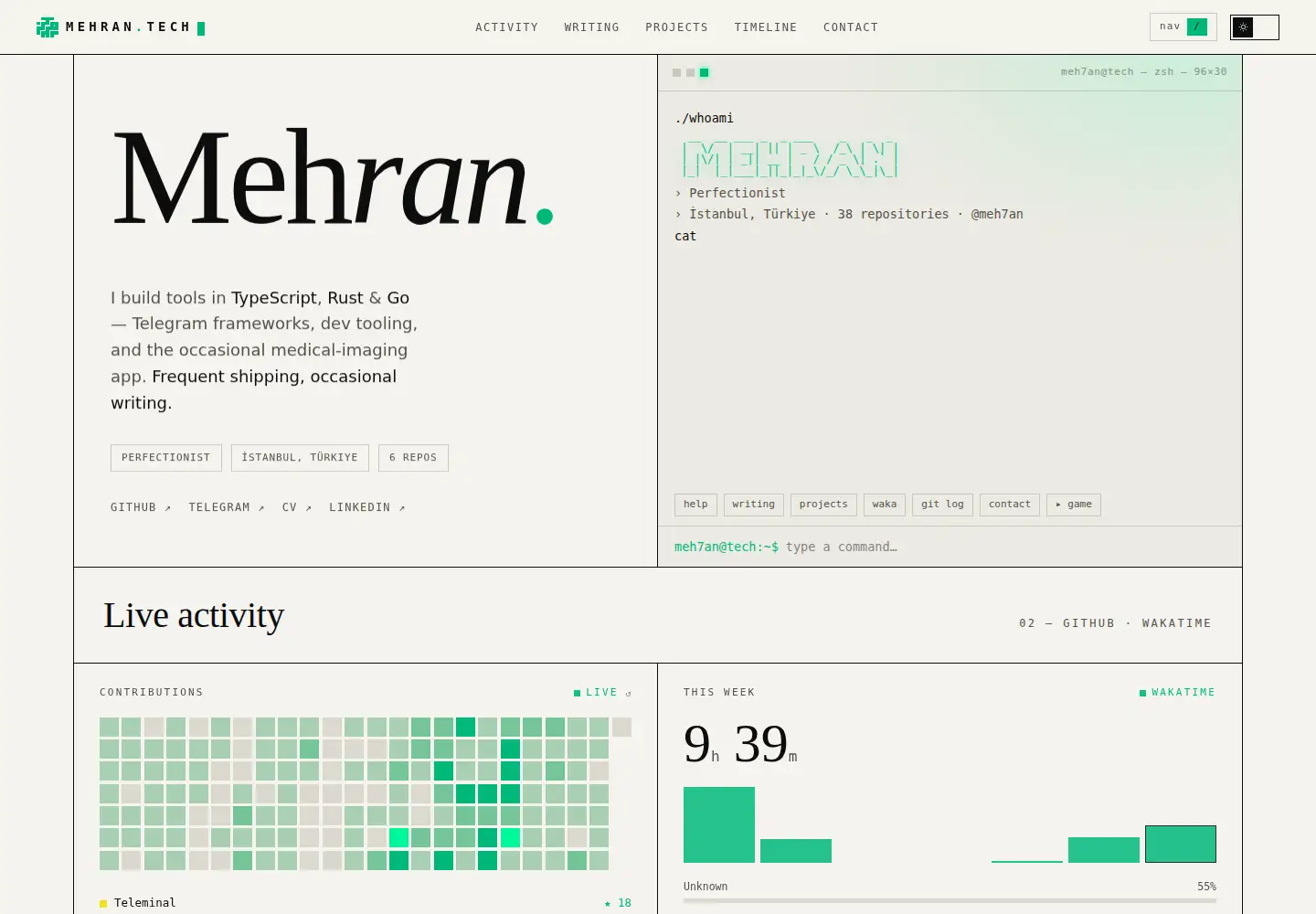 Screenshot of mehran.tech