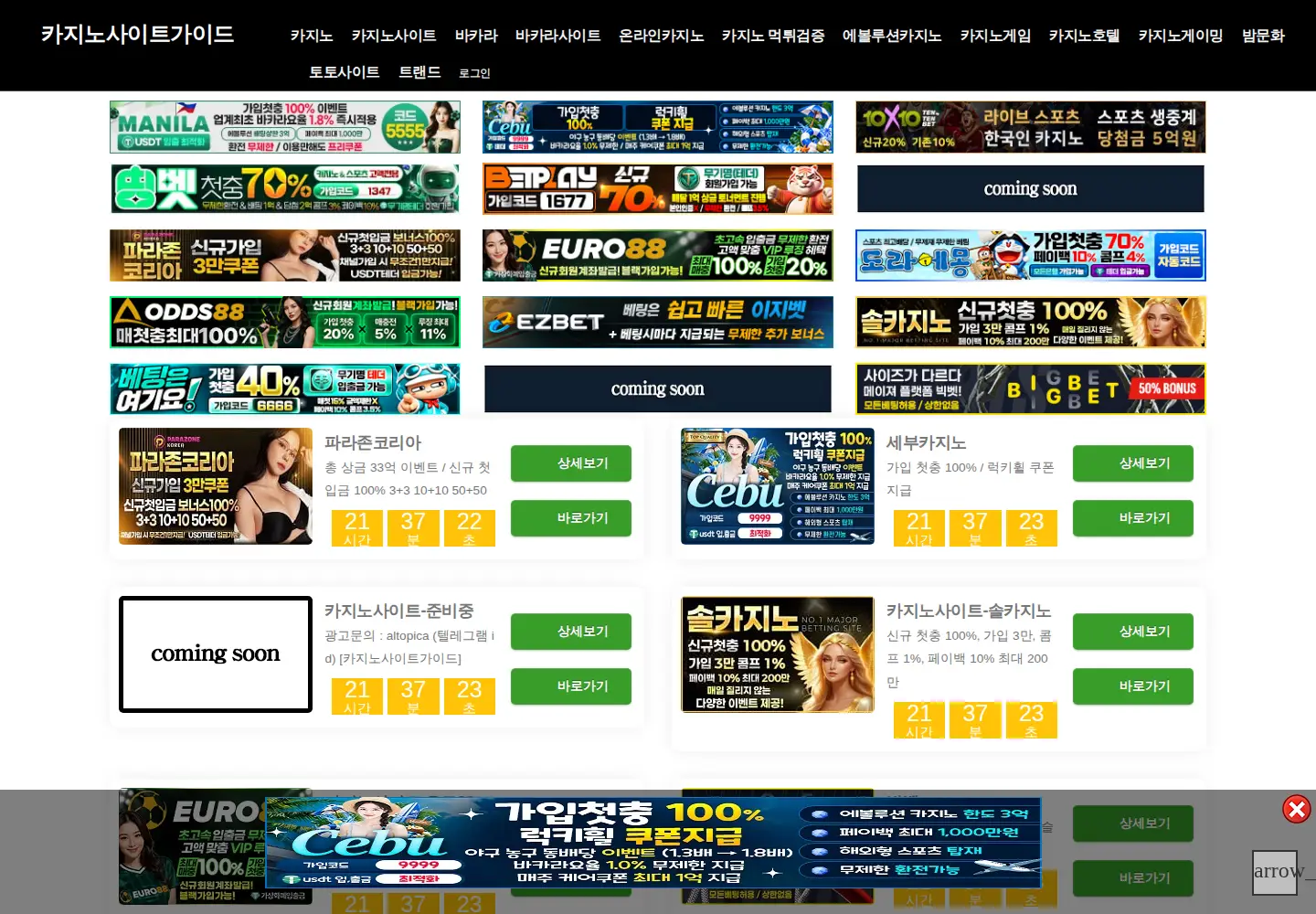 Captured homepage of casinositeguide.com in the current scan