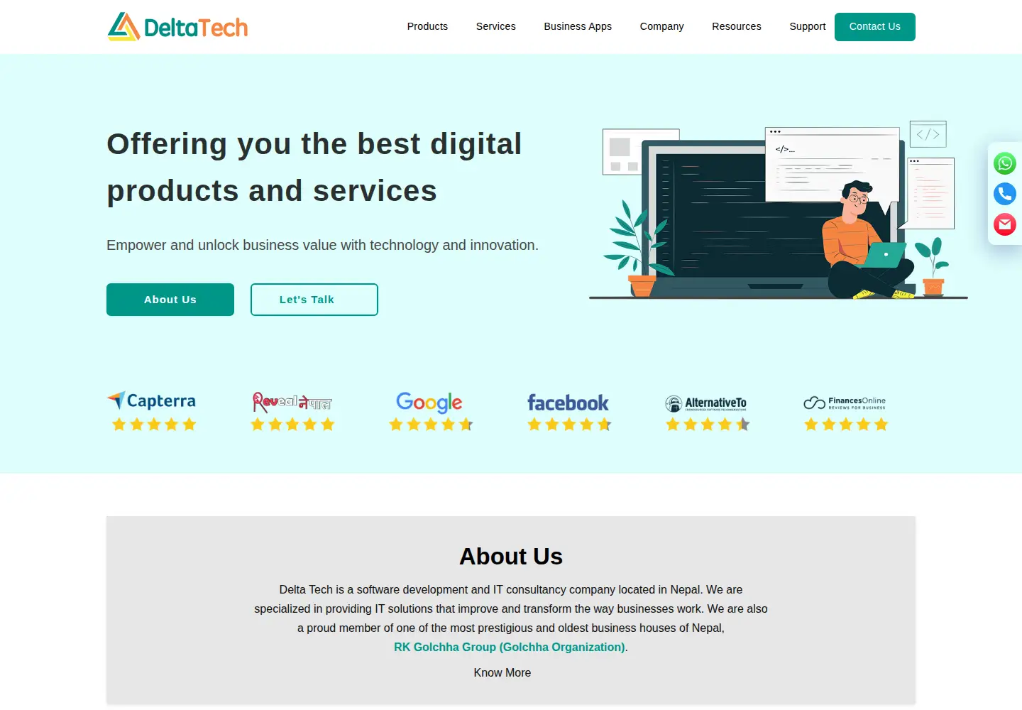Screenshot of deltatechnepal.com