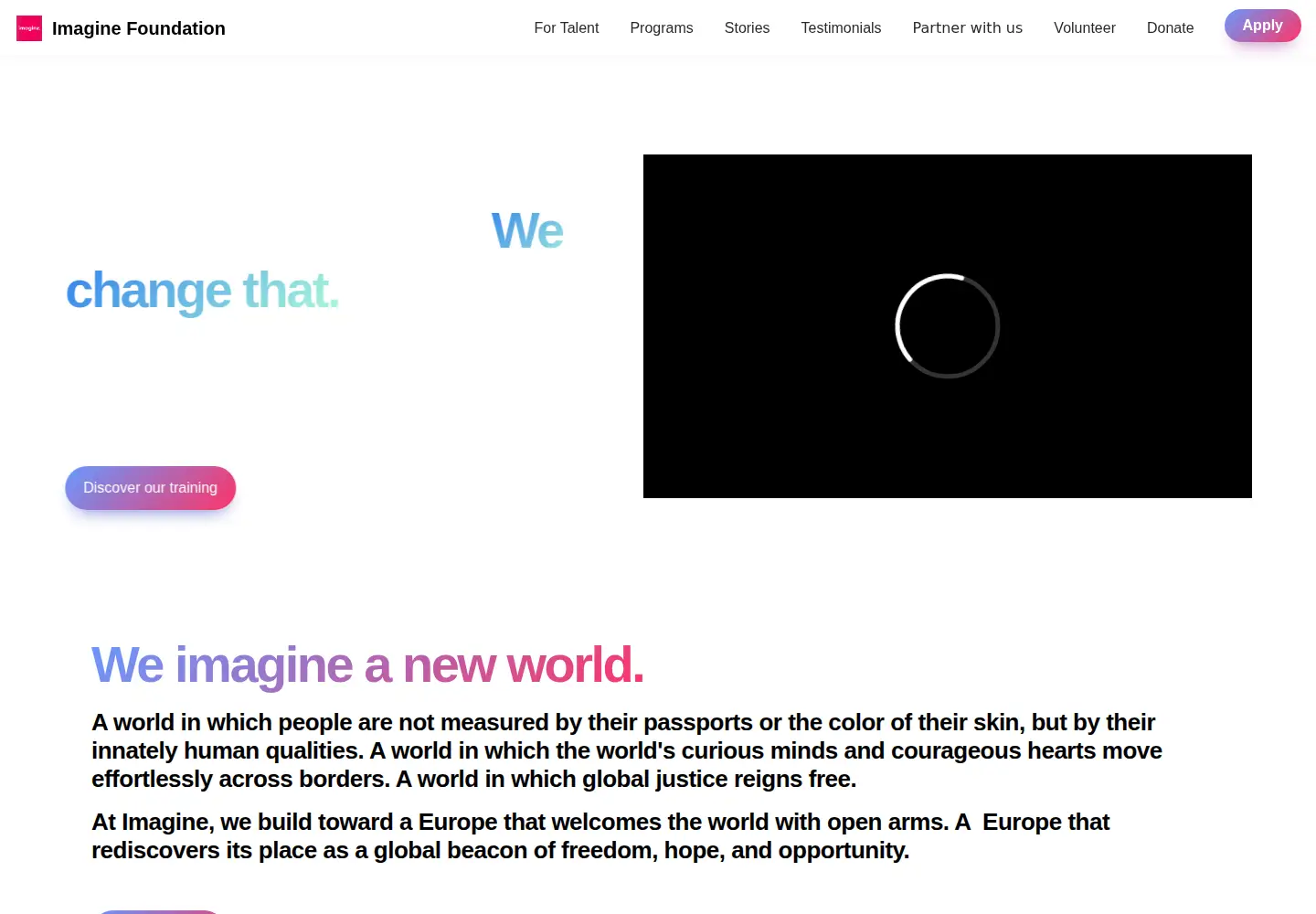 Screenshot of joinimagine.com