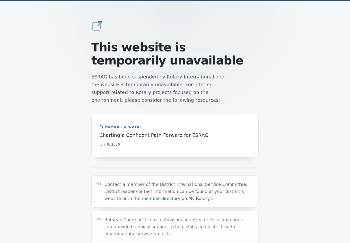 Screenshot of esrag.org