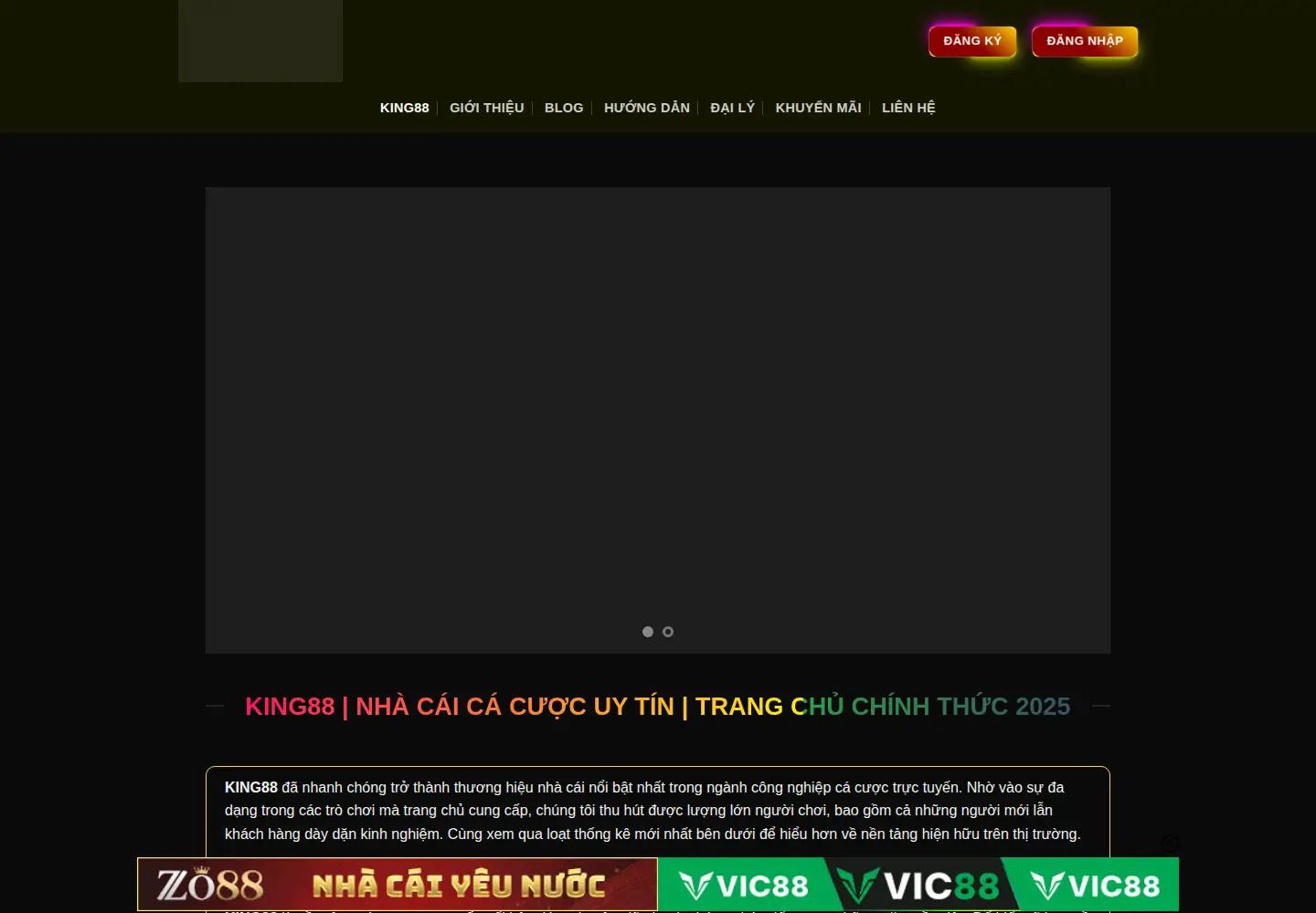 Captured homepage of king88top.dev in the current scan