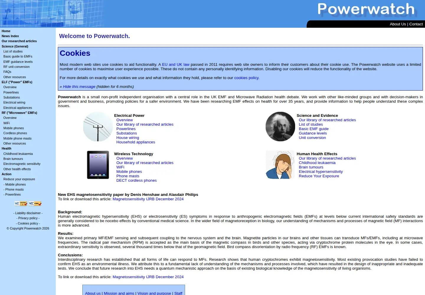 Captured homepage of powerwatch.org.uk in the current scan