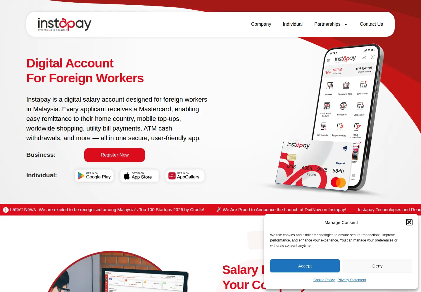 Screenshot of instapaytech.com