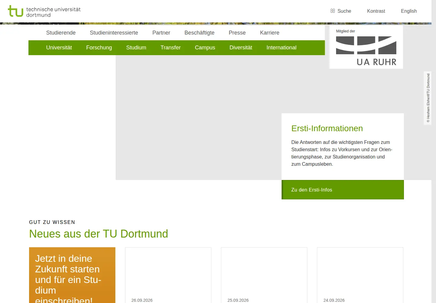 Screenshot of tu-dortmund.de