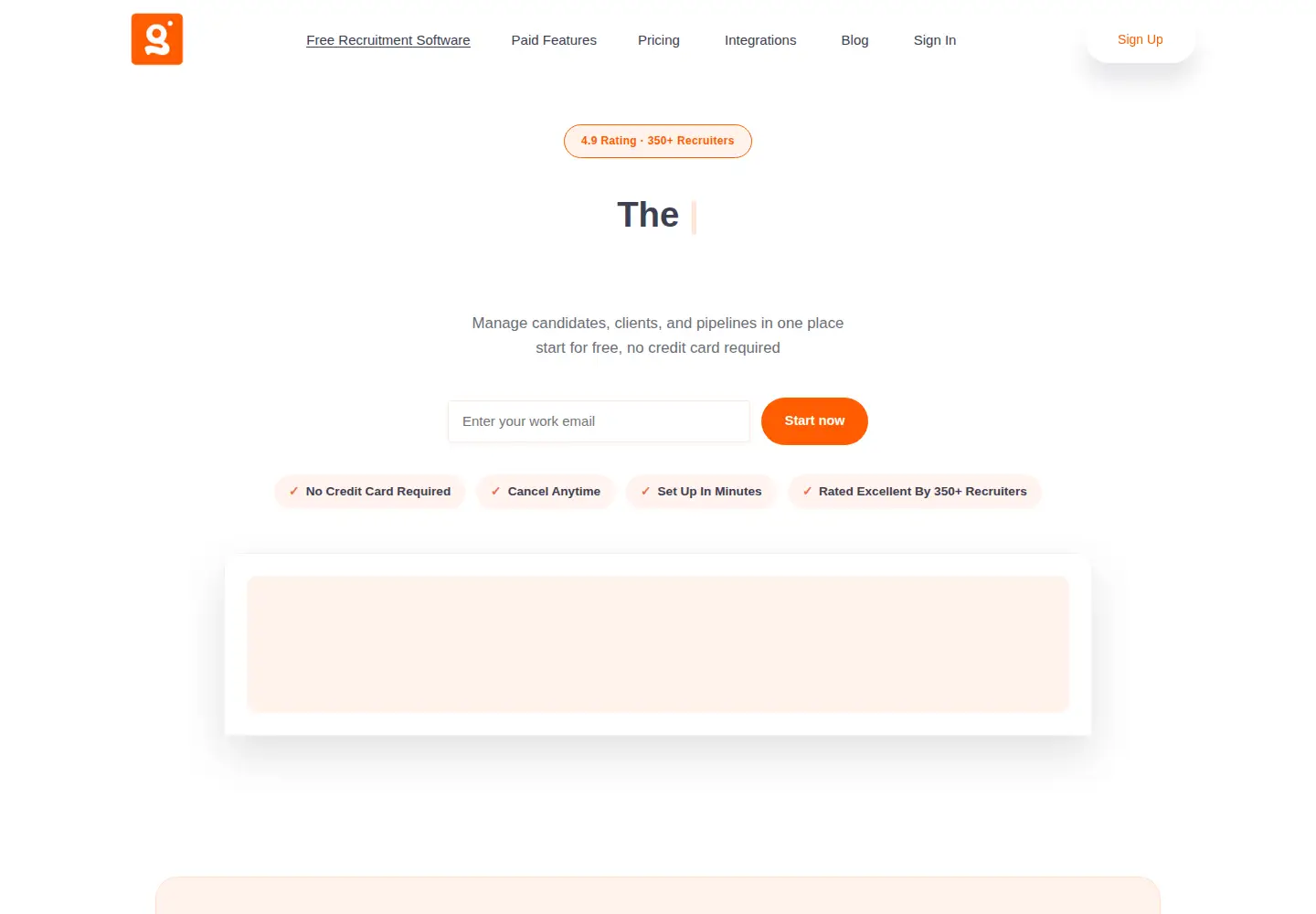 Captured homepage of giighire.com in the current scan