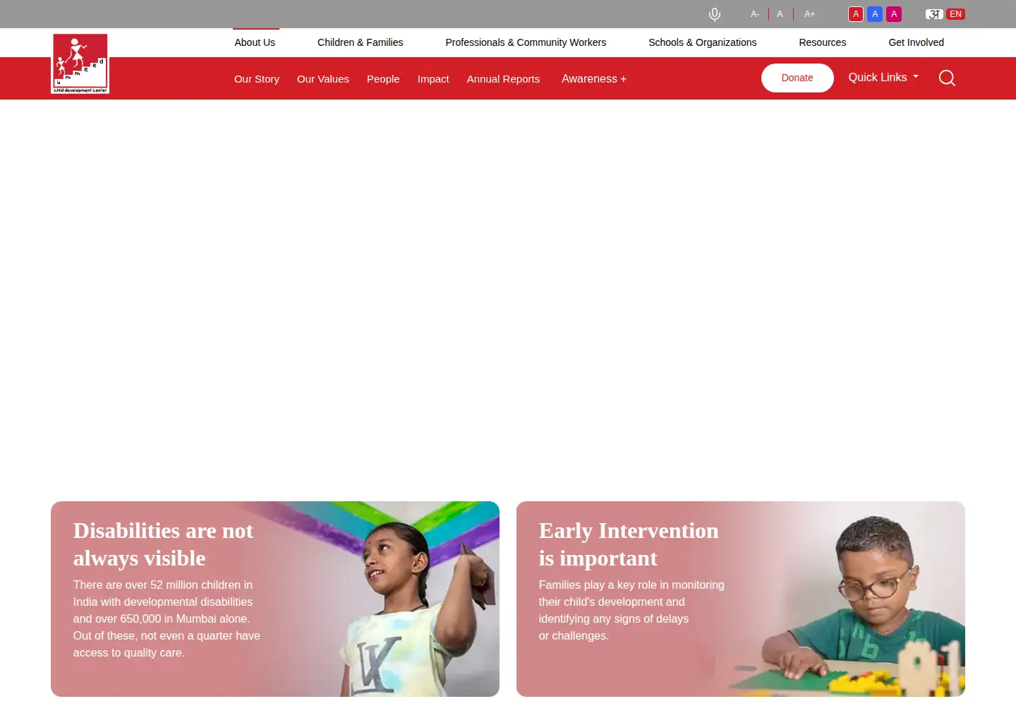 Screenshot of ummeed.org