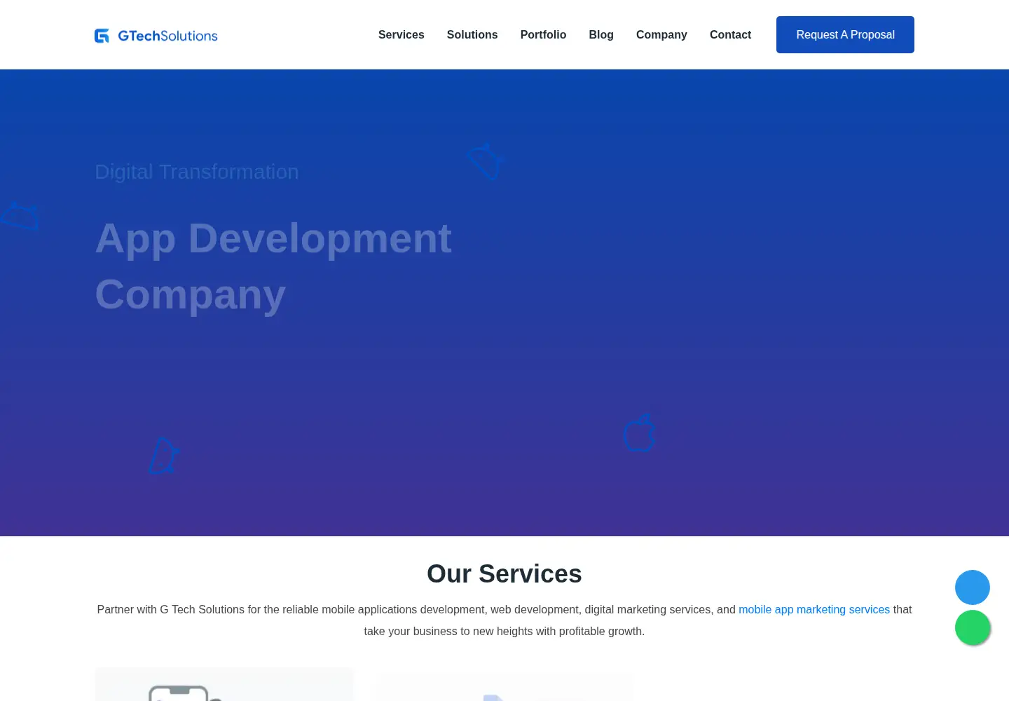 Screenshot of gtechwebsolutions.com