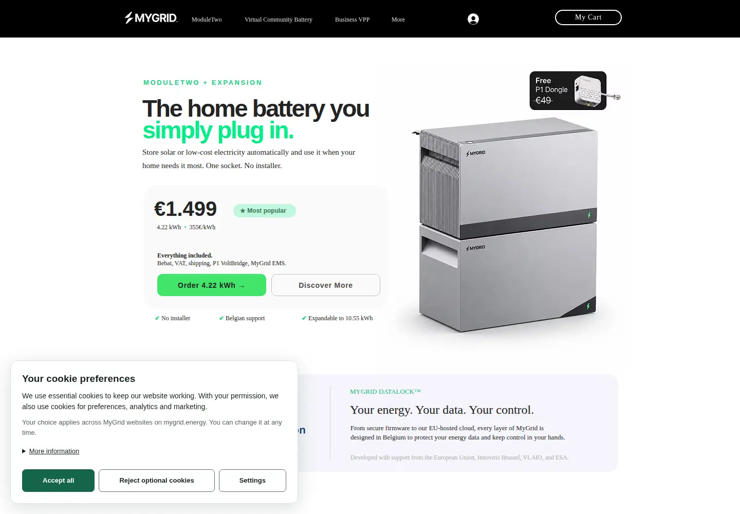 Captured homepage of mygrid.energy in the current scan