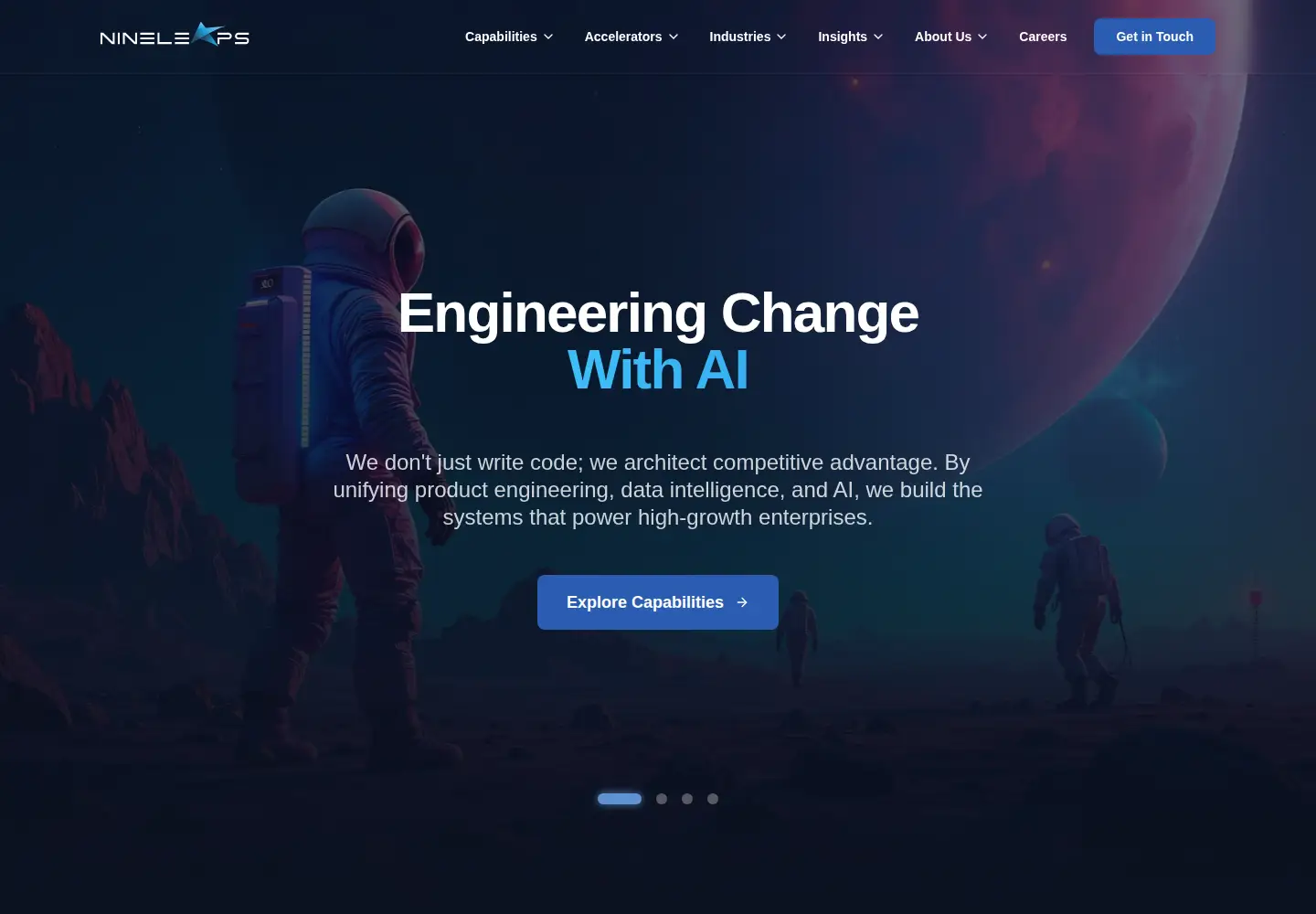 Screenshot of nineleaps.com