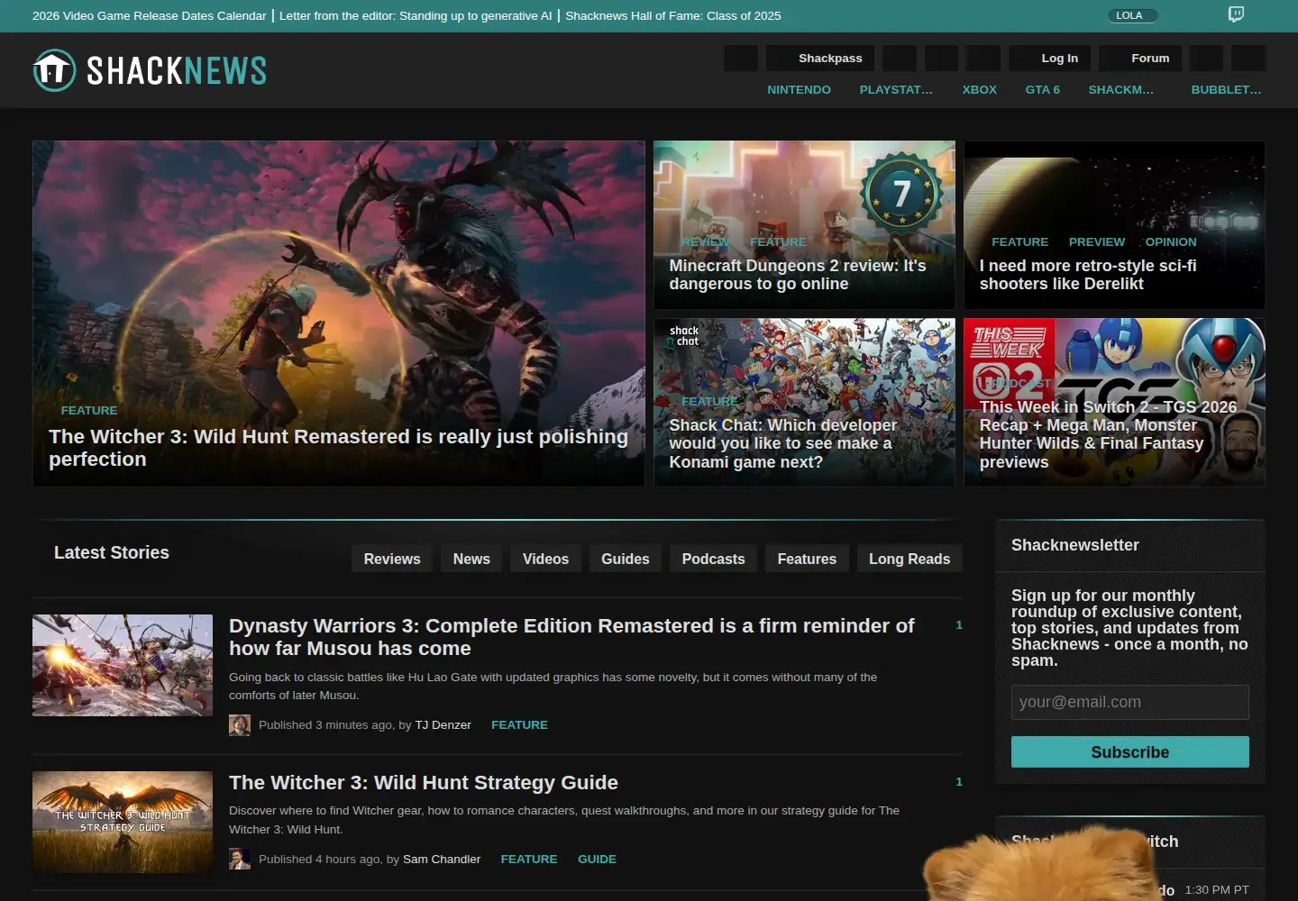Screenshot of shacknews.com