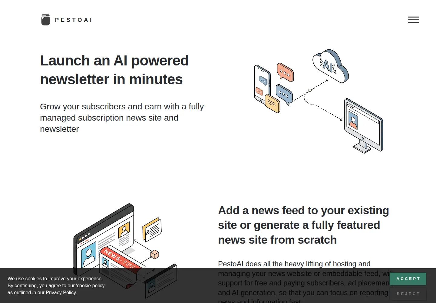 Screenshot of pestoai.com