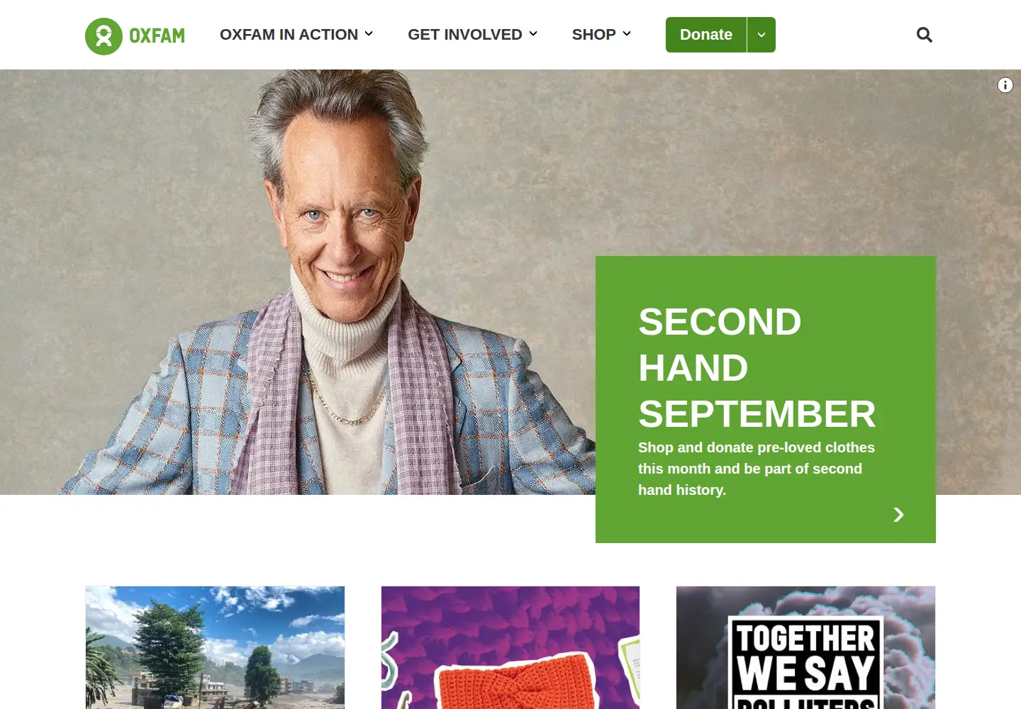 Screenshot of oxfam.org.uk