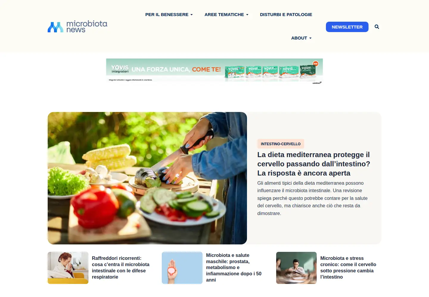 Screenshot of microbiota.news