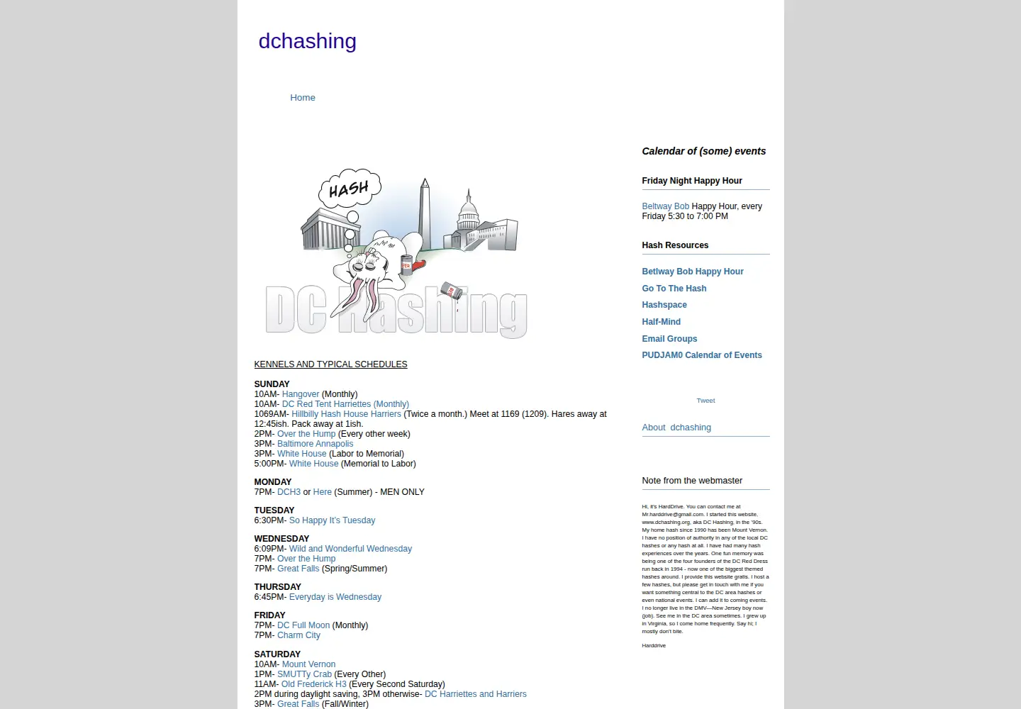 Captured homepage of dchashing.org in the current scan