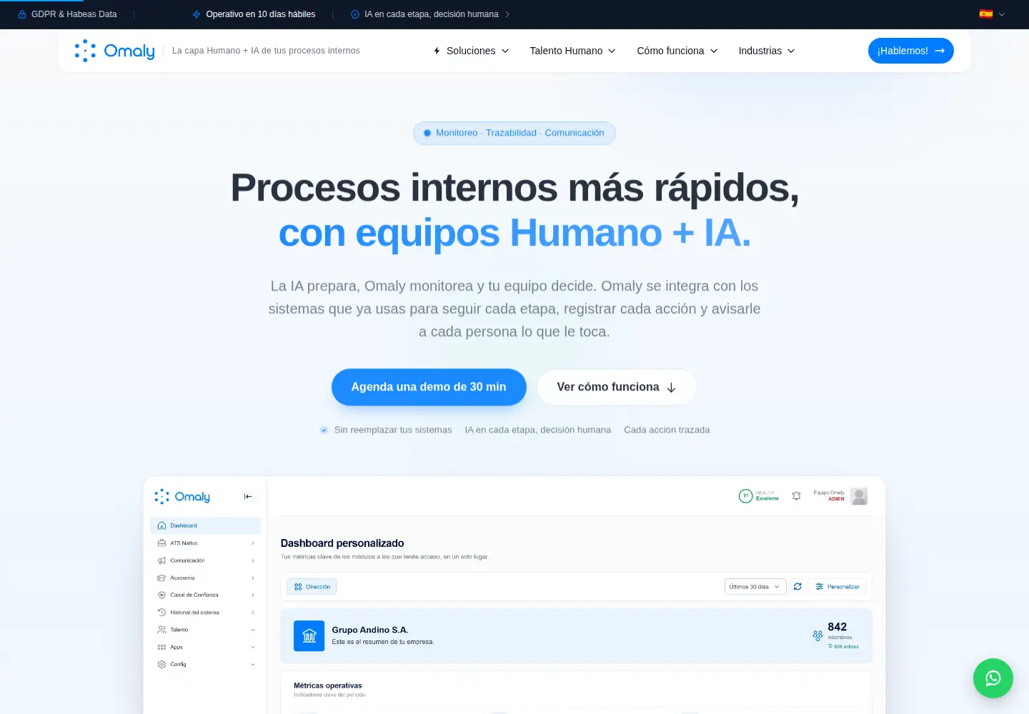 Screenshot of omaly.ai