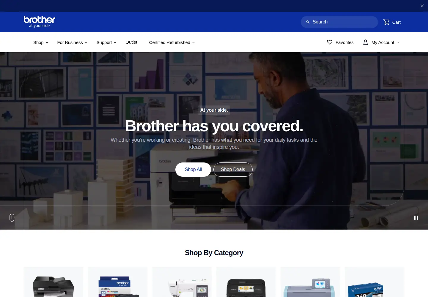 Screenshot of brother-usa.com