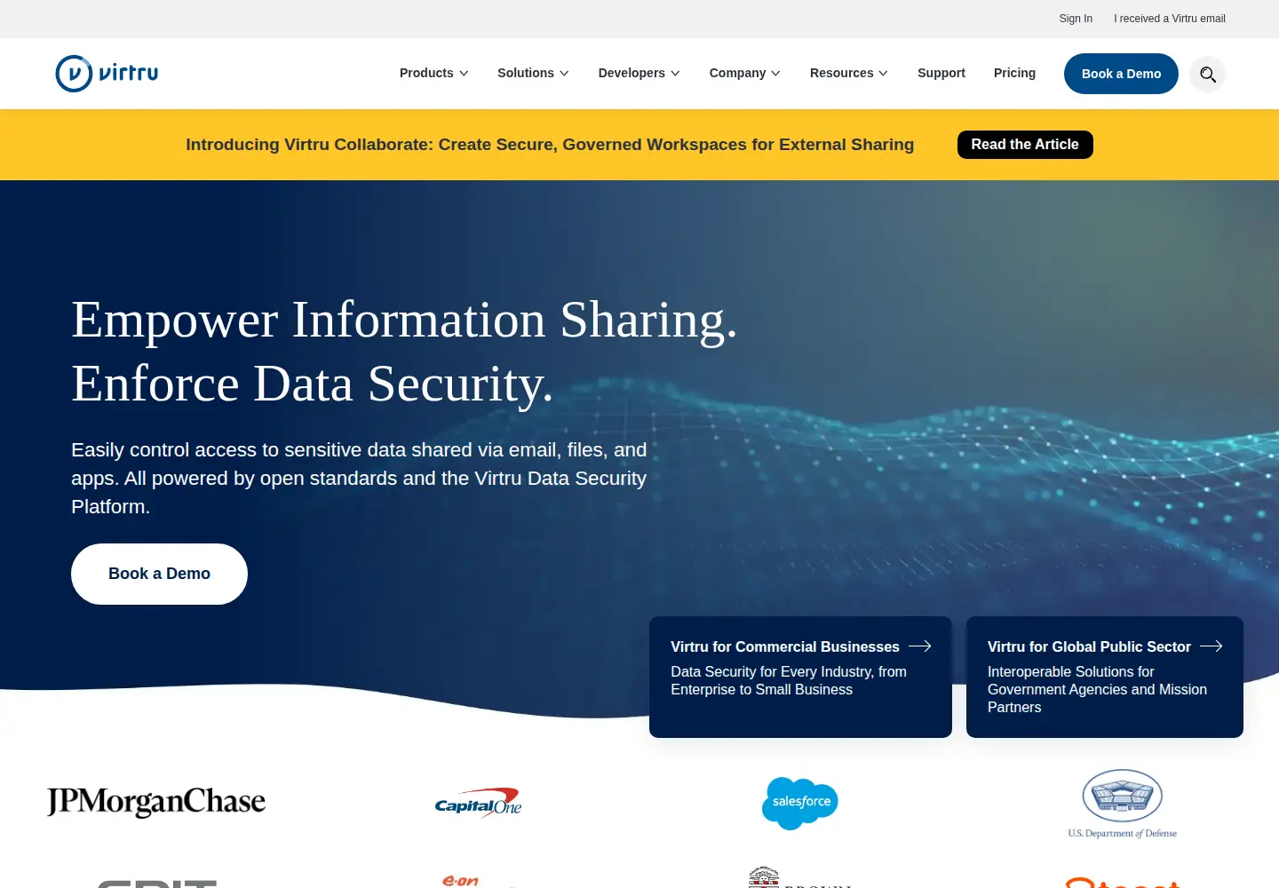 Screenshot of virtru.com