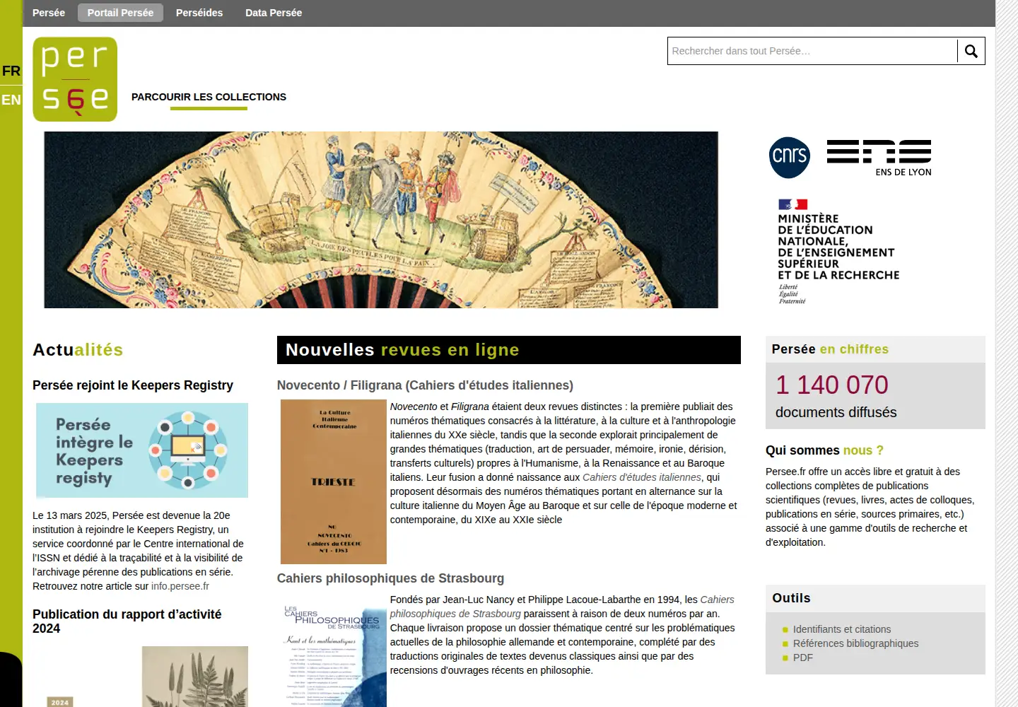 Screenshot of persee.fr
