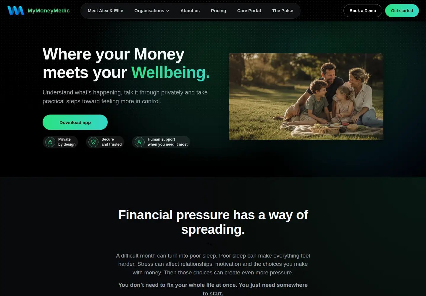 Screenshot of mymoneymedic.ai