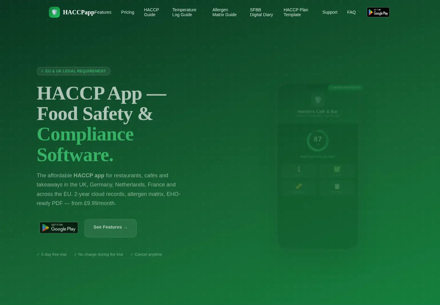 Captured homepage of haccpapp.net in the current scan