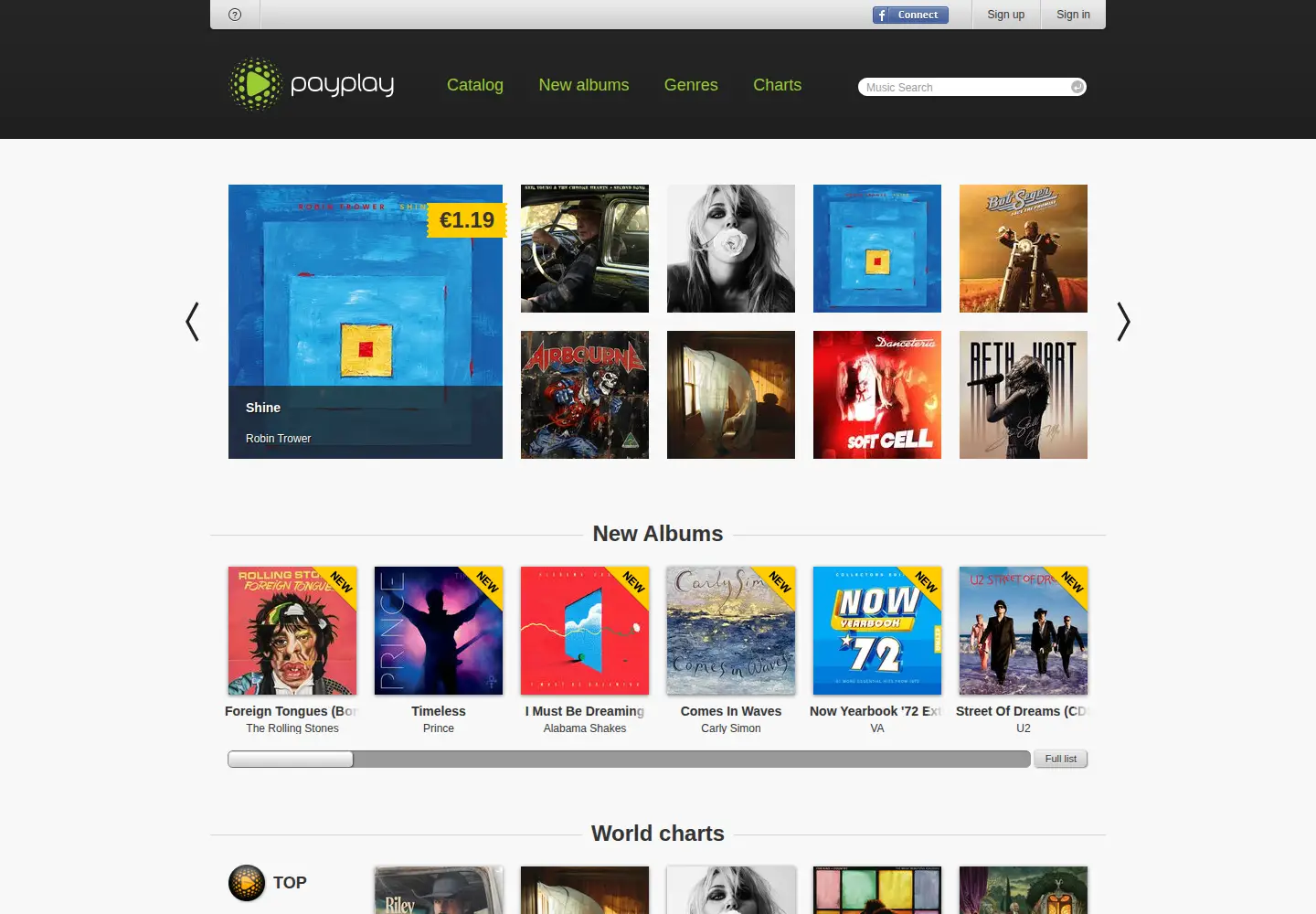 Screenshot of payplay.fm
